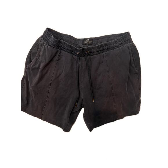 H&M Black Regular Fit Sweat Shorts Mens XL - Picture 1 of 3